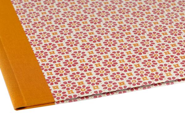 Folder orange, "Maxi", printed folder,retroflowers